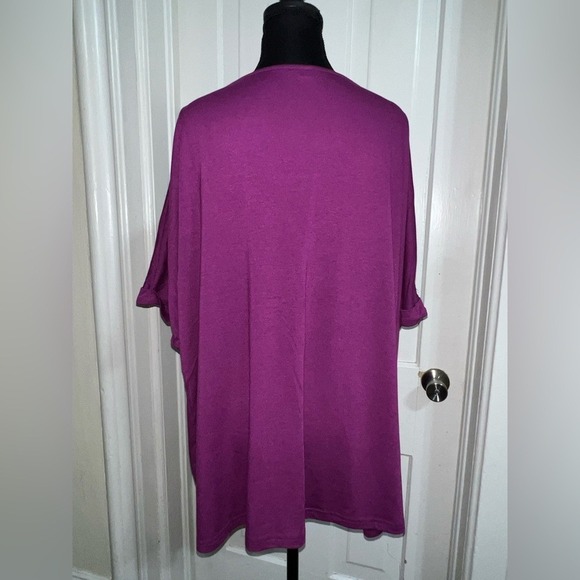 Vibrant Purple Top 3XL Womens shirt short sleeve summer work casual - Picture 2 of 5